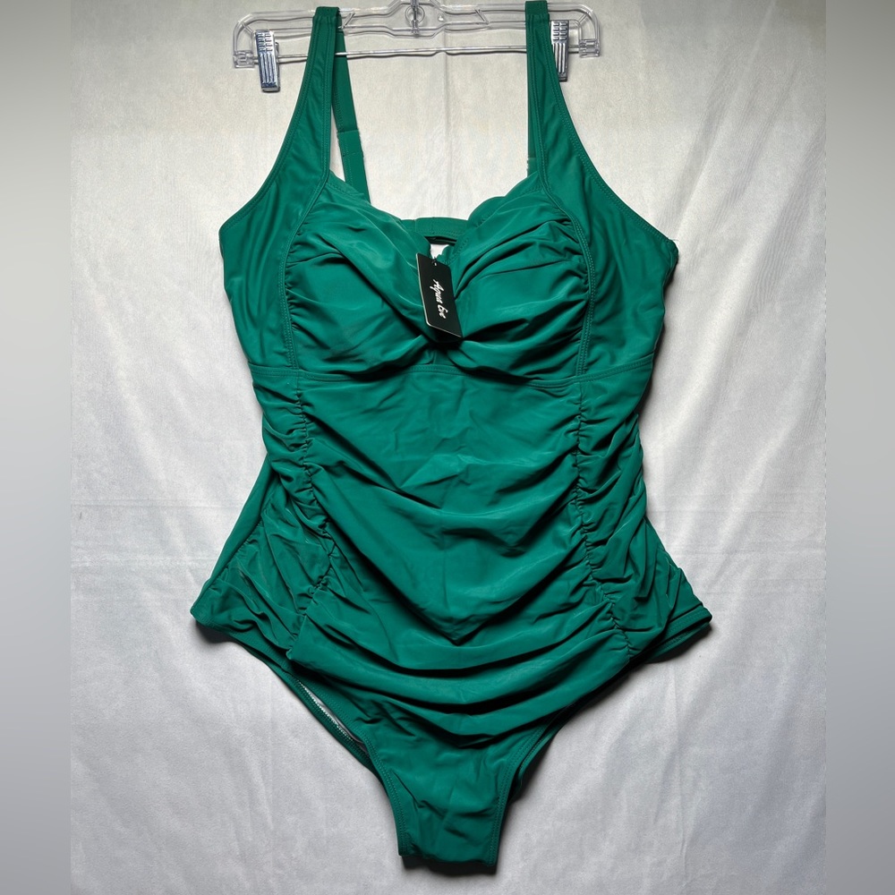 Aqua Eve Women Plus Size One Piece Swimsuits Tummy Control Bathing Suits